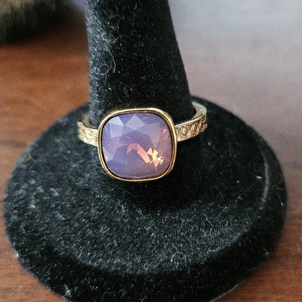 Coach Lavender Purple Moonstone Ring Size 8